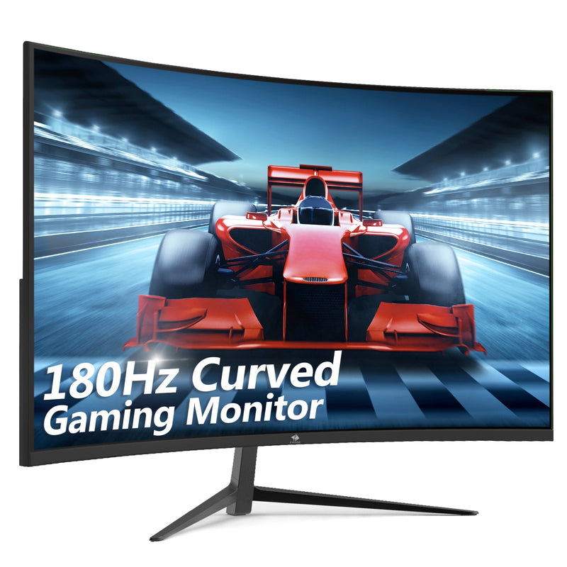 Z-Edge 24 Zoll gebogener Gaming-Monitor 180 Hz 1 ms MPRT, 16:9 Full HD LED-Monitor, VA-Panel, 300 cd/m² Helligkeit, FreeSync, HDMI DP-Anschluss, integrierte Lautsprecher – Schwarz 