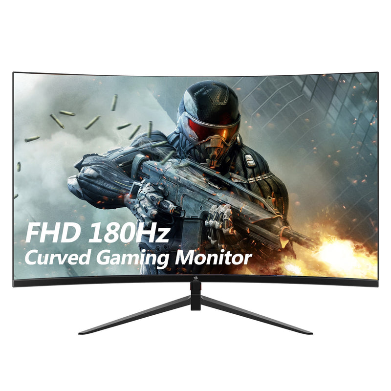 Z-Edge 24 Zoll gebogener Gaming-Monitor 180 Hz 1 ms MPRT, 16:9 Full HD LED-Monitor, VA-Panel, 300 cd/m² Helligkeit, FreeSync, HDMI DP-Anschluss, integrierte Lautsprecher – Schwarz 