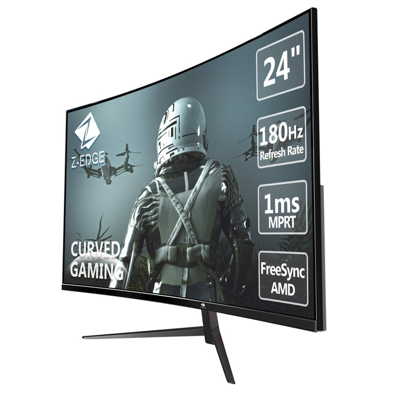 Überholt: Z-Edge 24-Zoll 1650R gebogener Gaming-Monitor 180 Hz (DP) 144 Hz (HDMI) 1 ms Full HD 1080P HDMI- und DP-Anschlussunterstützung VESA-Wandmontage 