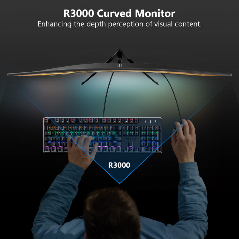 UG32F 32 inch R3000 Curved Gaming Monitor FHD 200Hz MPRT 1ms Eye-Care Tech Monitor Curved Gaming Monitor  FreeSync