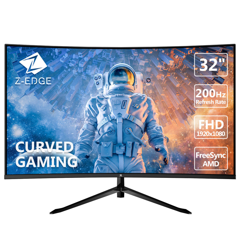 Z-EDGE UG32F 32 inch Curved Gaming Monitor FHD 200Hz MPRT 1ms Eye-Care Tech, FreeSync