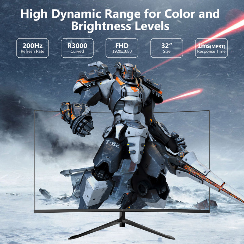 UG32F 32 Zoll Curved Gaming Monitor 200Hz MPRT 1ms FHD Eye-Care Tech