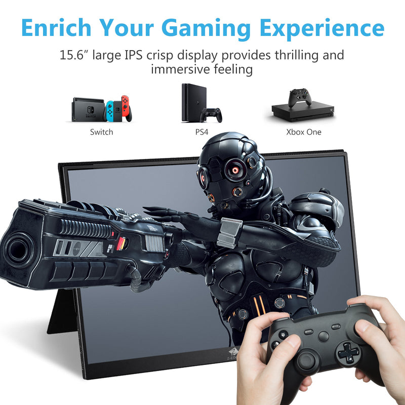 Refurbished: Ultra1 15.6" IPS Portable Monitor FHD 60Hz USB-C HDMI Included Magnetic Case