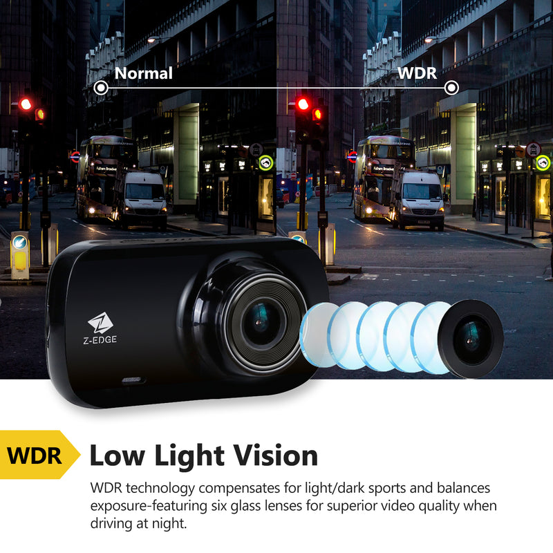 Z3G GPS Dash Cam 2K Resolution 2560x1440, 2.7" Screen