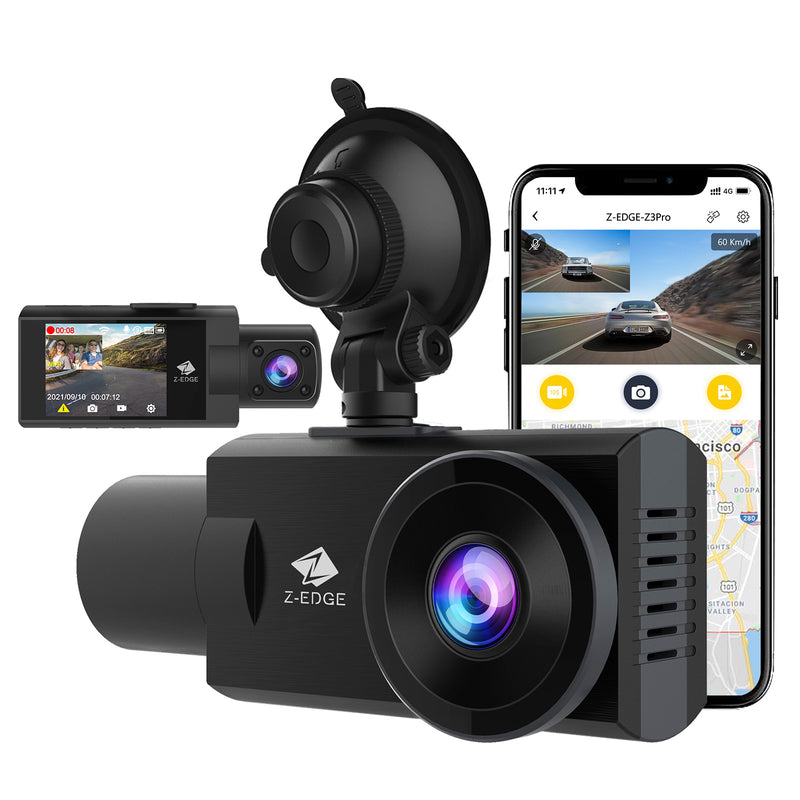 Z3Pro Dual Dashcam Integriertes Wi-Fi, 2K+1080P Vordere und Innere Dashcam, IR-Nachtsicht