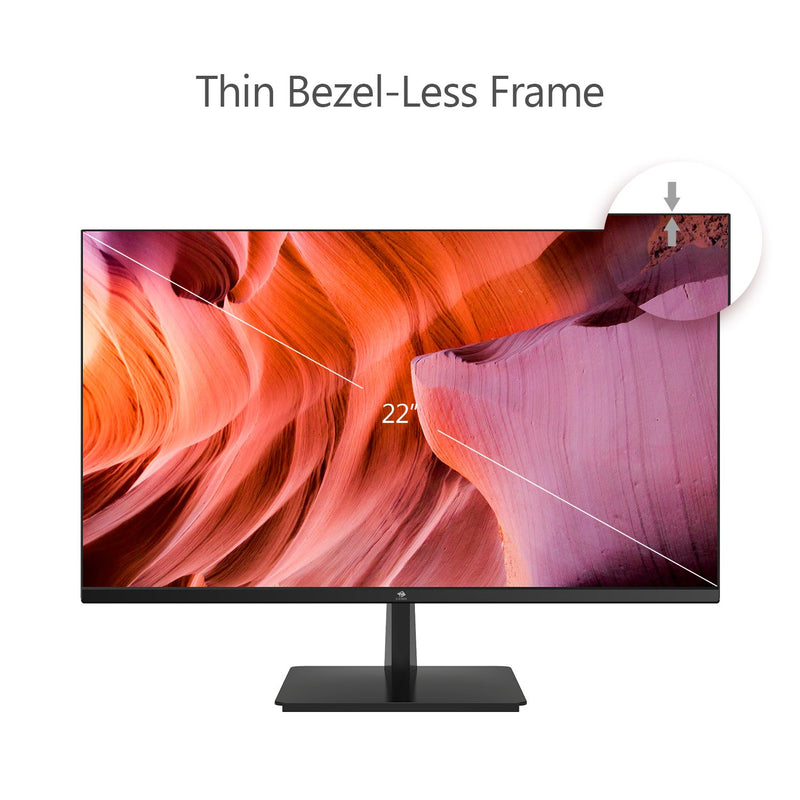 U22I 22" IPS Monitor FHD 75Hz 5ms Frameless Design Eye-Care Tech Monitor IPS Monitor 
