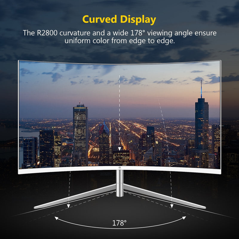 U24C 24" R2800 Curved Monitor FHD 75Hz 5ms Frameless Design Monitor Curved Monitor 