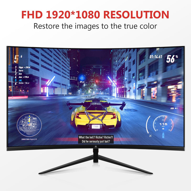 UG27P 27" Curved Gaming Monitor 240Hz 1ms 1920x1080 16:9 Frameless, Support AMD Freesync Premium, With DisplayPort & HDMI Port Monitor Curved Gaming Monitor 