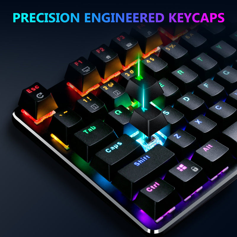 UK104 Gaming Mechanical Keyboard 104 Keys Rainbow Backlit Keyboard Keyboard 