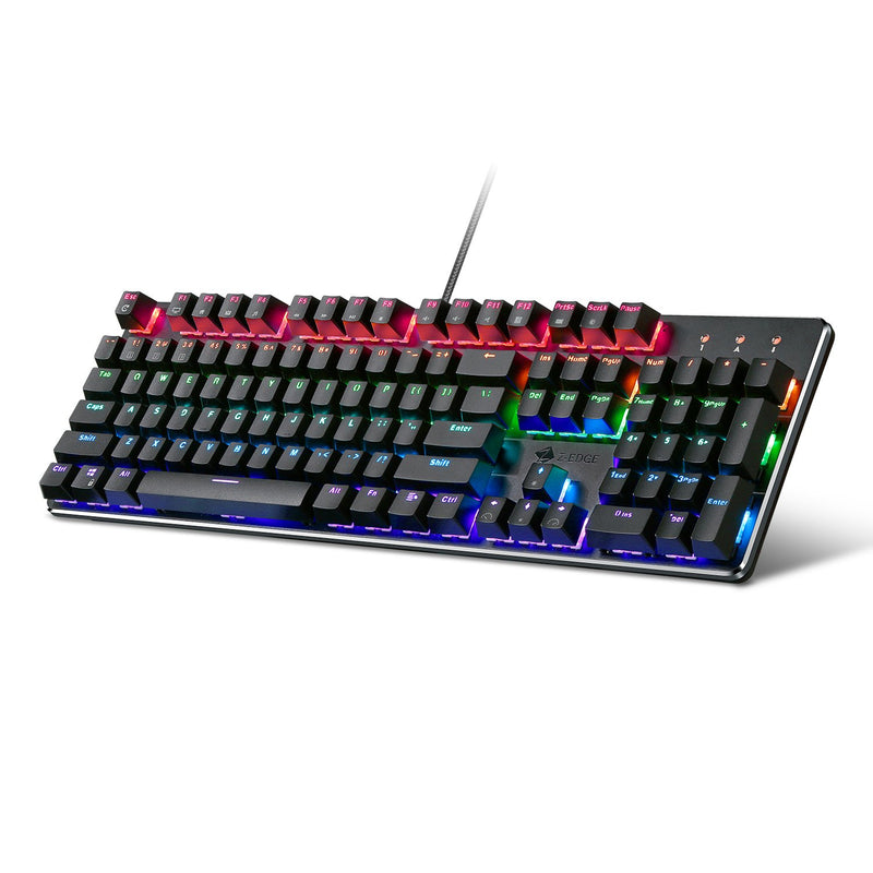 Z-EDGE UK104 Mechanical Gaming Keyboard 104 Keys Rainbow Backlit