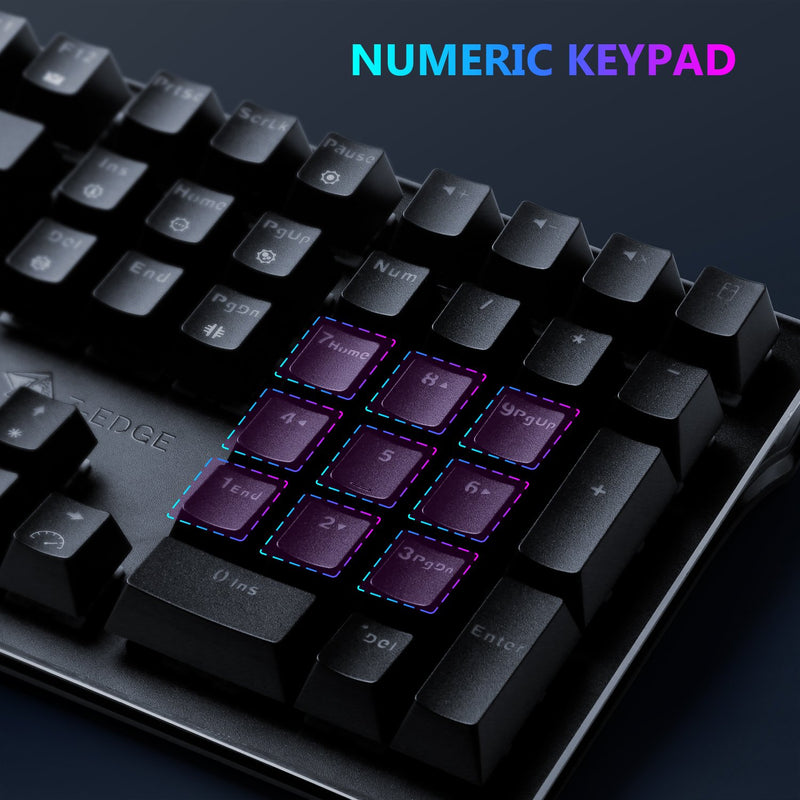 UK108 Mechanical Keyboard Gaming Keyboard 108 Keys with RGB Backlight and Palm Rest Keyboard Keyboard 